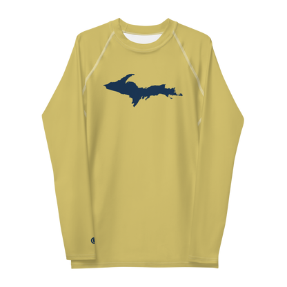 Michigan Upper Peninsula Rash Guard (w/ UP Outline) | Men's - Plum Yellow