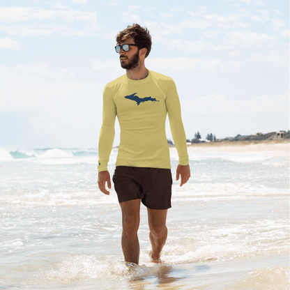 Michigan Upper Peninsula Rash Guard (w/ UP Outline) | Men's - Plum Yellow