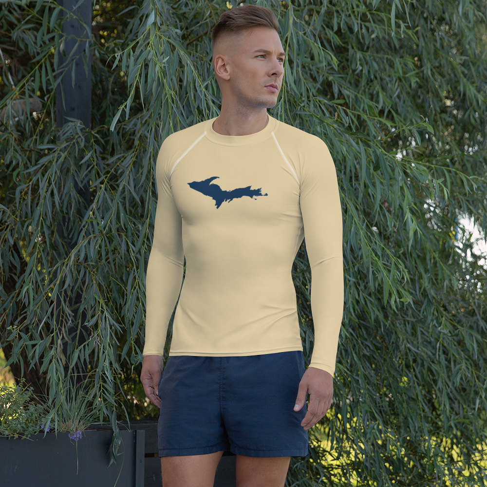 Michigan Upper Peninsula Rash Guard (w/ UP Outline) | Men's - Maple Color