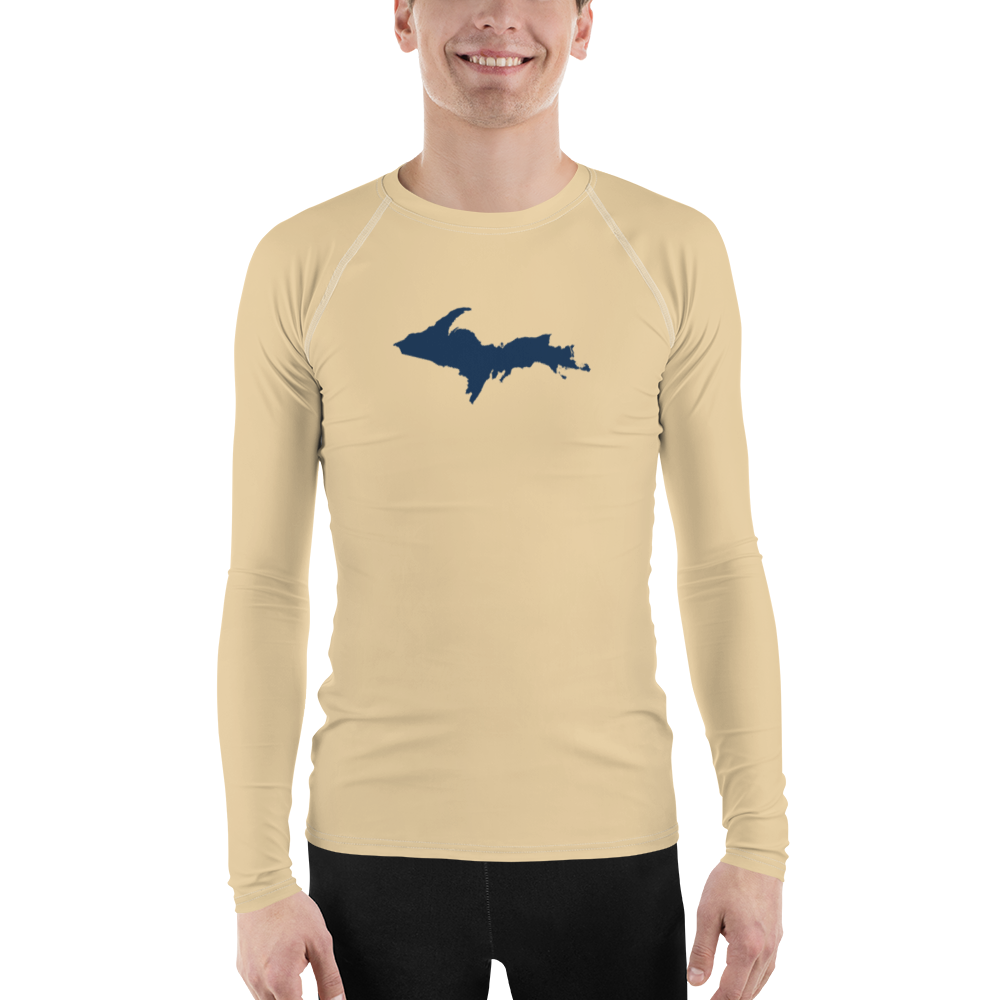 Michigan Upper Peninsula Rash Guard (w/ UP Outline) | Men's - Maple Color