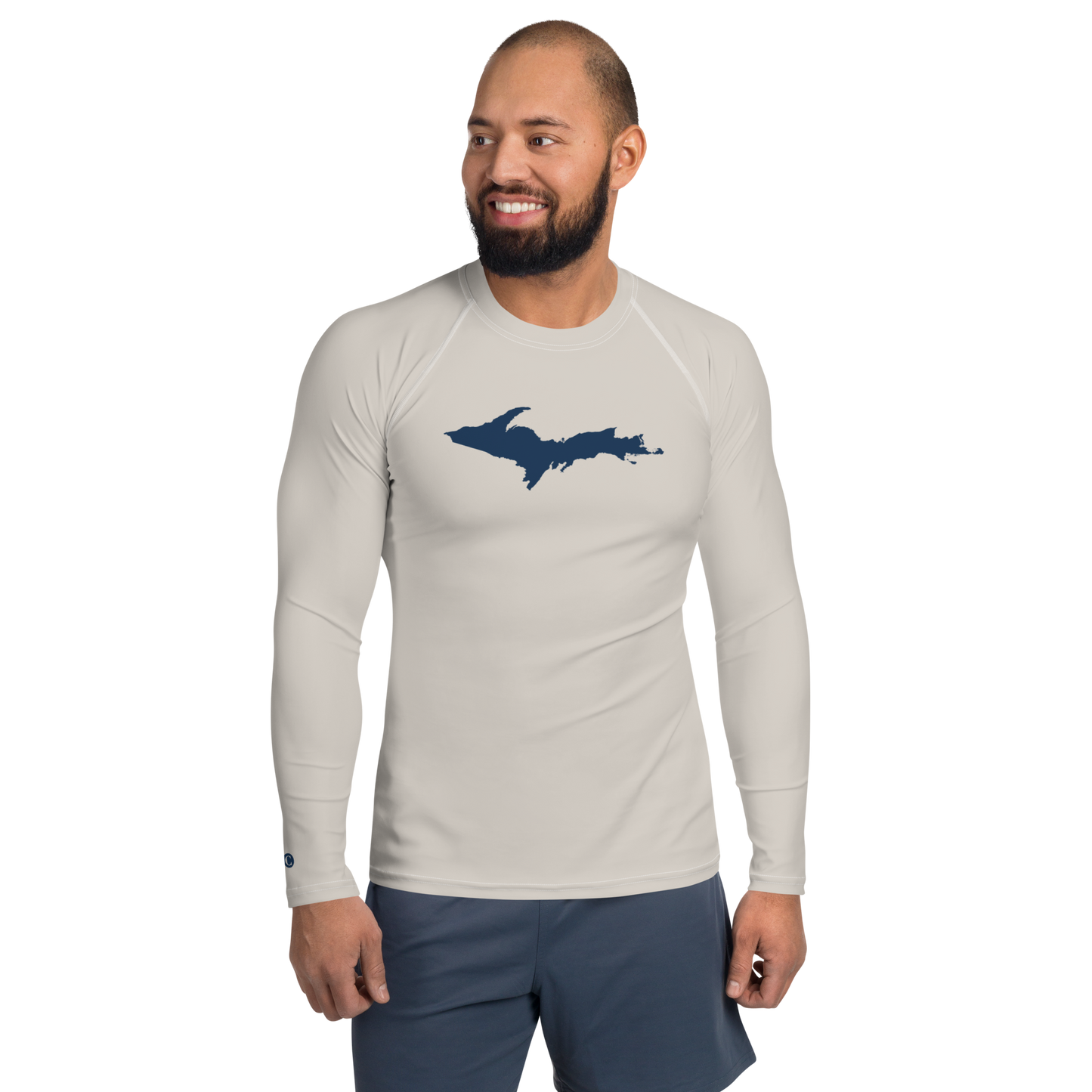 Michigan Upper Peninsula Rash Guard (w/ UP Outline) | Men's - Canvas Color