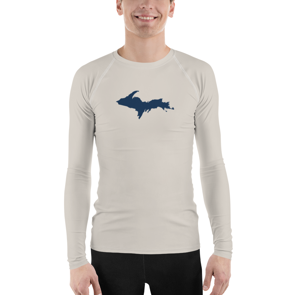 Michigan Upper Peninsula Rash Guard (w/ UP Outline) | Men's - Canvas Color