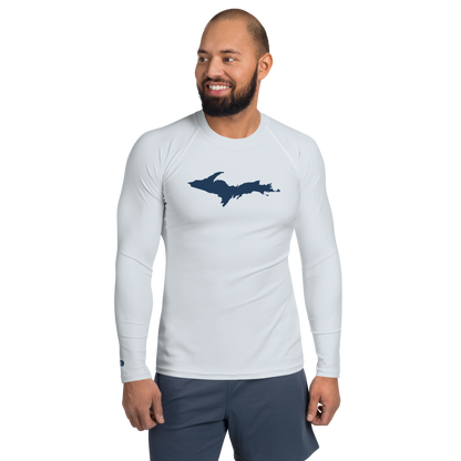 Michigan Upper Peninsula Rash Guard (w/ UP Outline) | Men's - Gossy White