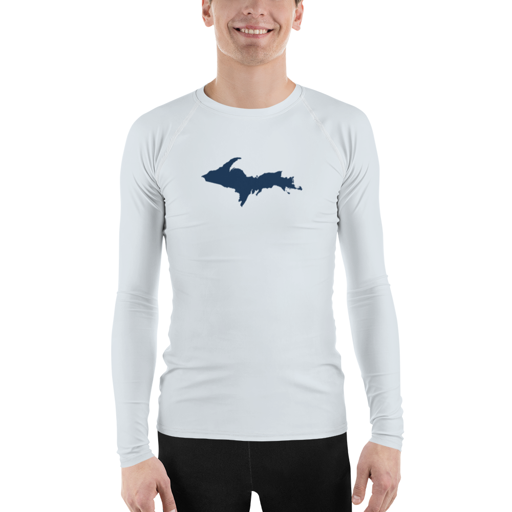 Michigan Upper Peninsula Rash Guard (w/ UP Outline) | Men's - Gossy White