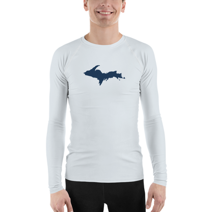 Michigan Upper Peninsula Rash Guard (w/ UP Outline) | Men's - Gossy White