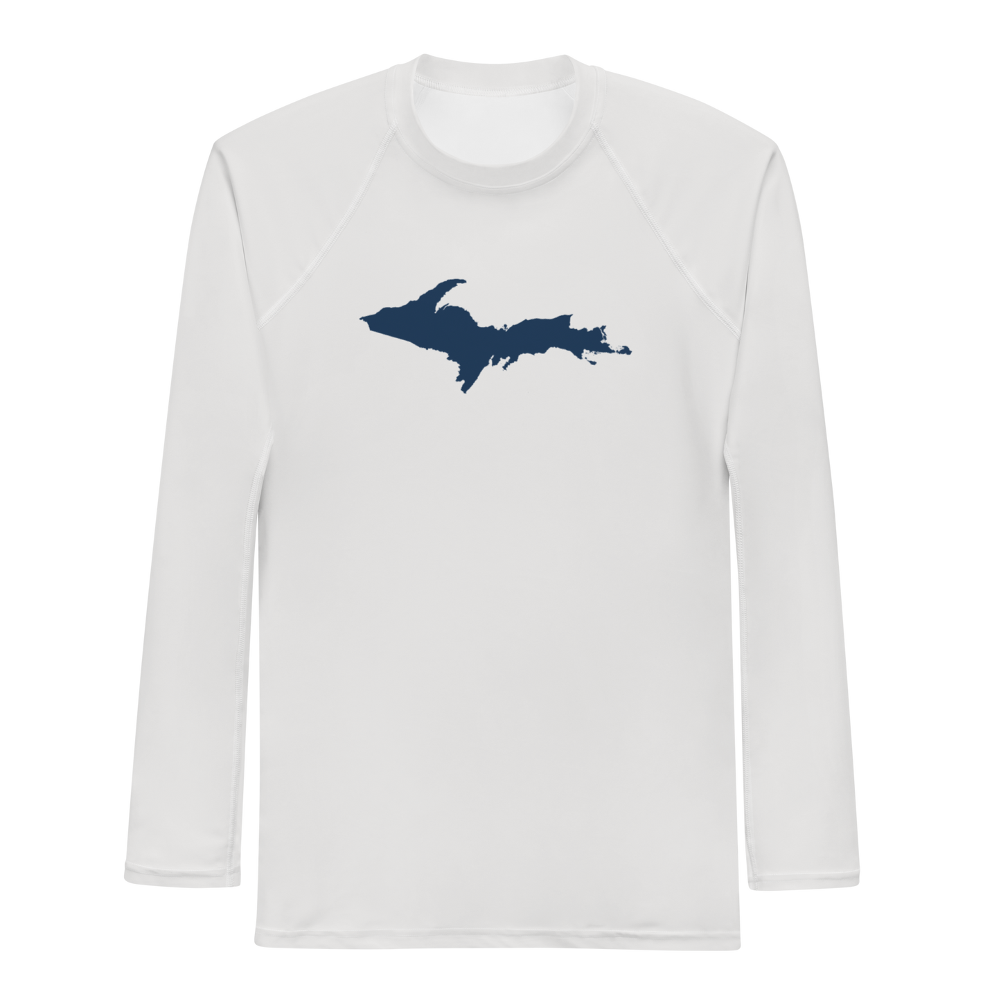 Michigan Upper Peninsula Rash Guard (w/ UP Outline) | Men's - Birch Bark White