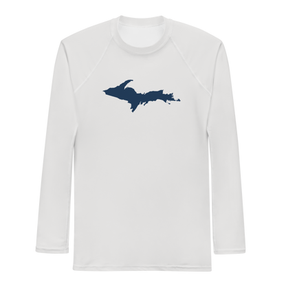 Michigan Upper Peninsula Rash Guard (w/ UP Outline) | Men's - Birch Bark White