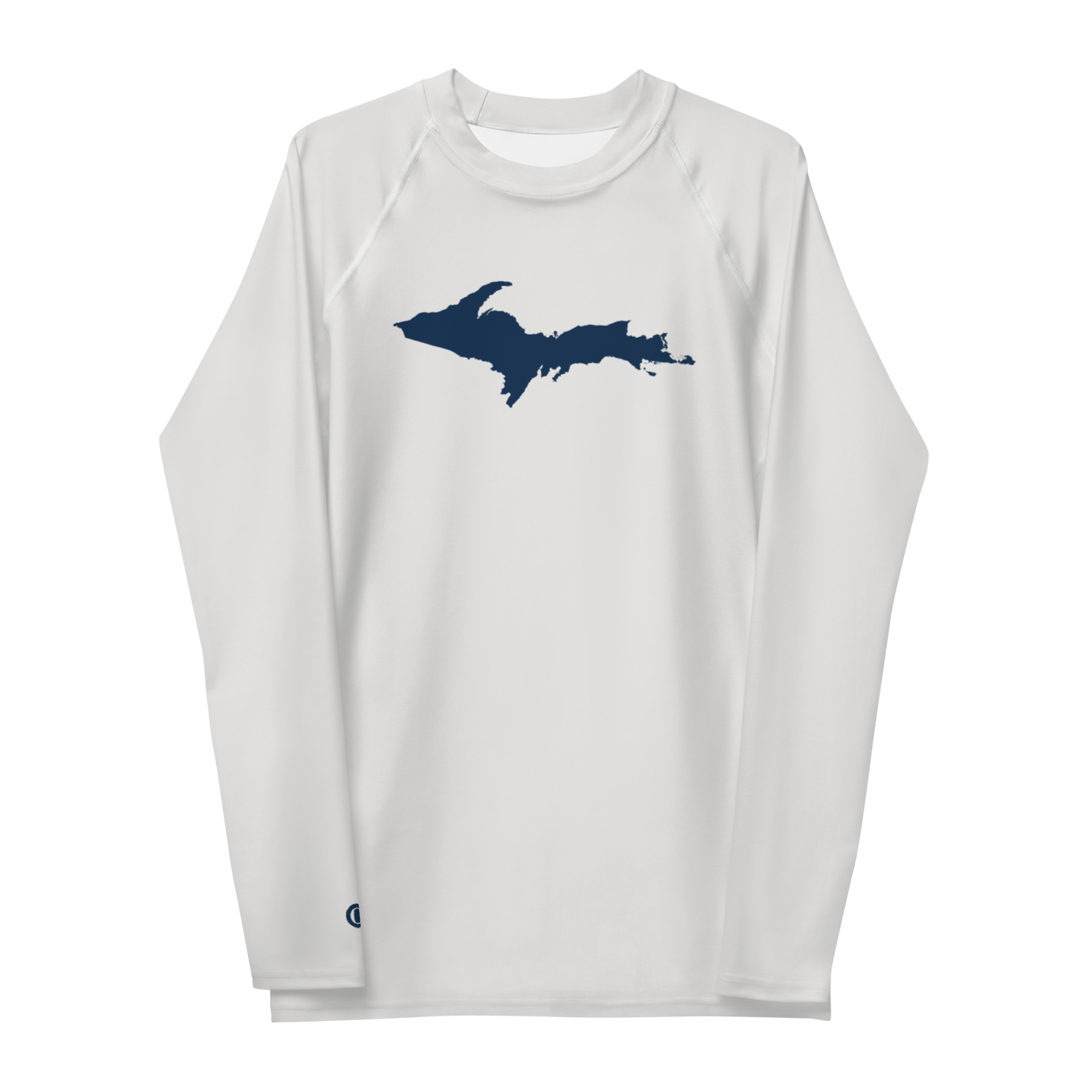 Michigan Upper Peninsula Rash Guard (w/ UP Outline) | Men's - Birch Bark White