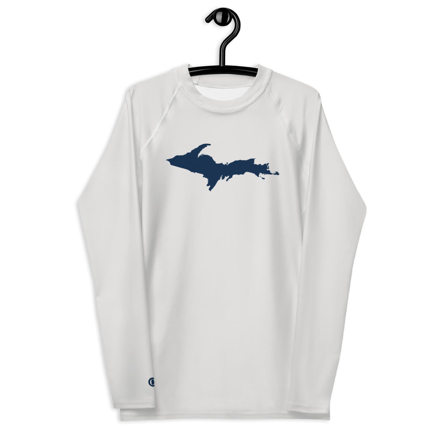 Michigan Upper Peninsula Rash Guard (w/ UP Outline) | Men's - Birch Bark White