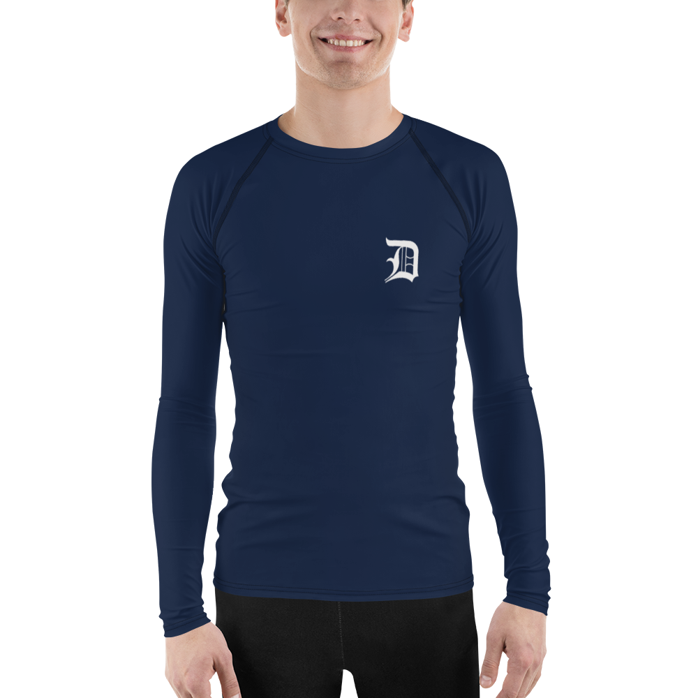 Detroit 'Old English D' Rash Guard | Men's - Navy