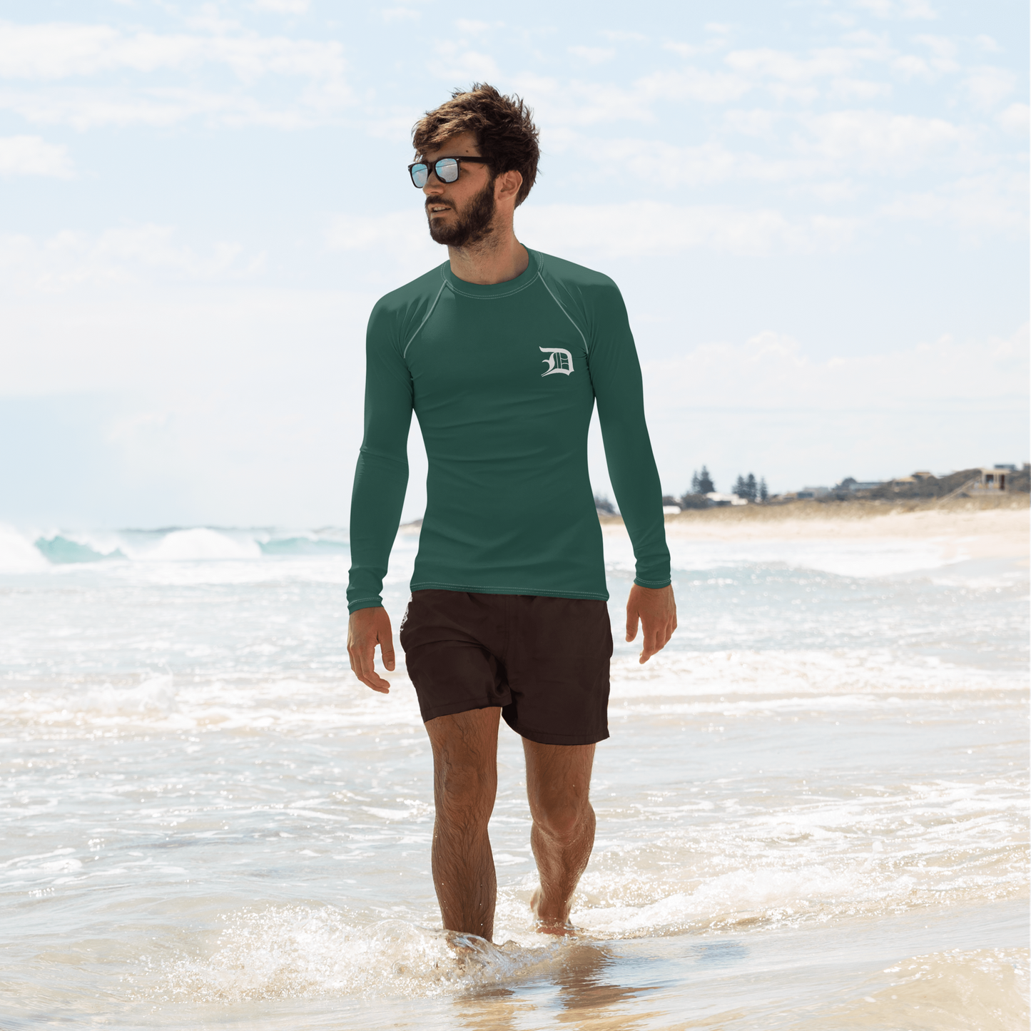 Detroit 'Old English D' Rash Guard | Men's - Laconic Green