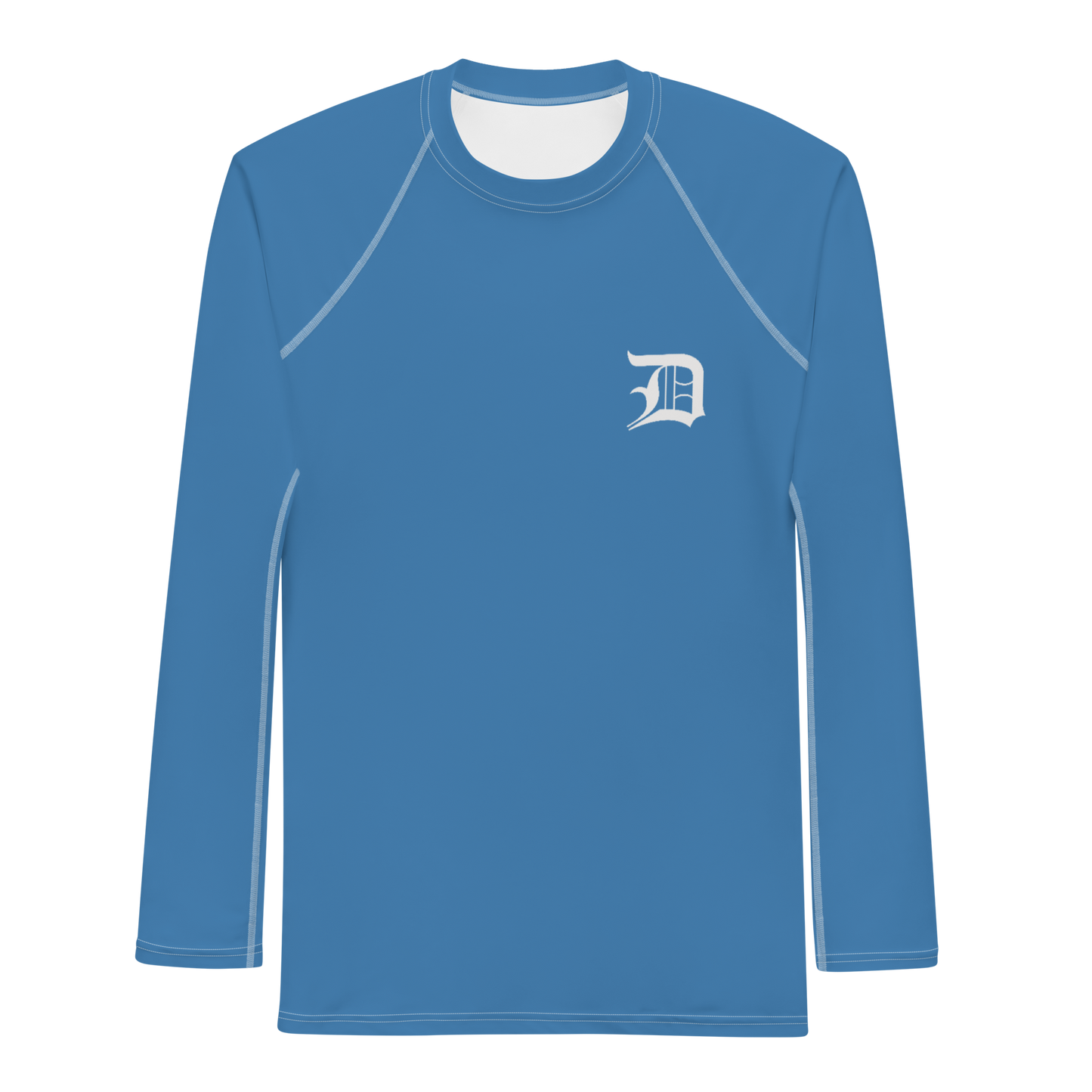 Detroit 'Old English D' Rash Guard | Men's - Lake Superior Blue