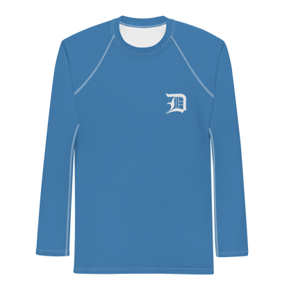 Detroit 'Old English D' Rash Guard | Men's - Lake Superior Blue