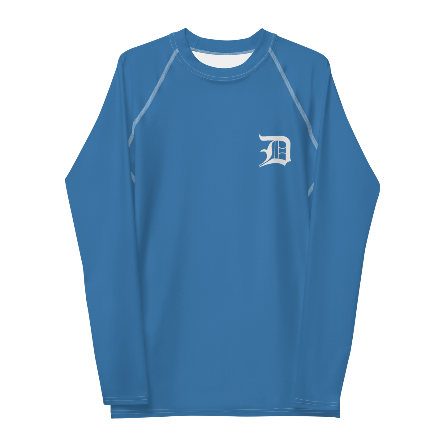 Detroit 'Old English D' Rash Guard | Men's - Lake Superior Blue