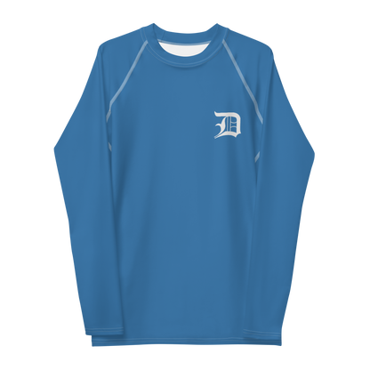 Detroit 'Old English D' Rash Guard | Men's - Lake Superior Blue