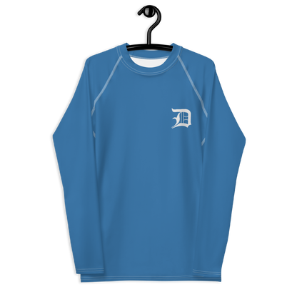 Detroit 'Old English D' Rash Guard | Men's - Lake Superior Blue