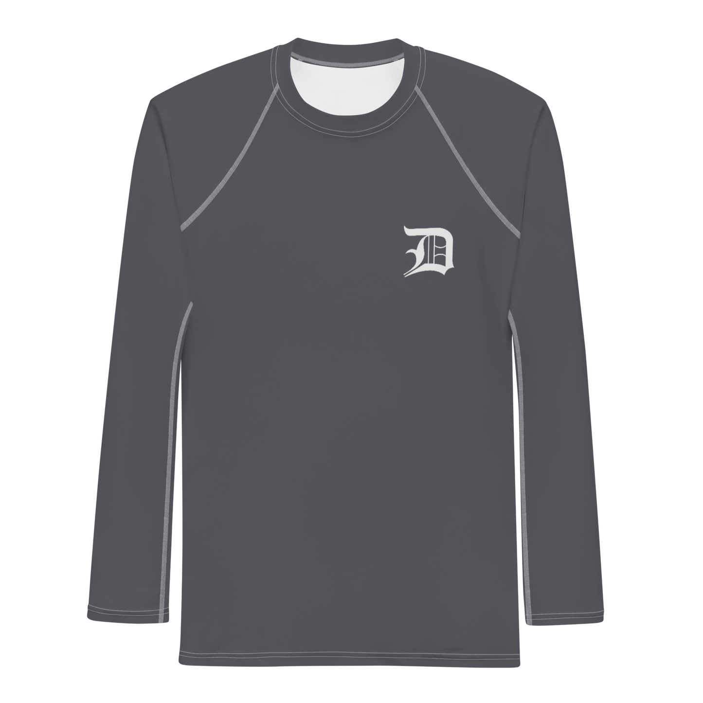 Detroit 'Old English D' Rash Guard | Men's - Iron Ore Grey