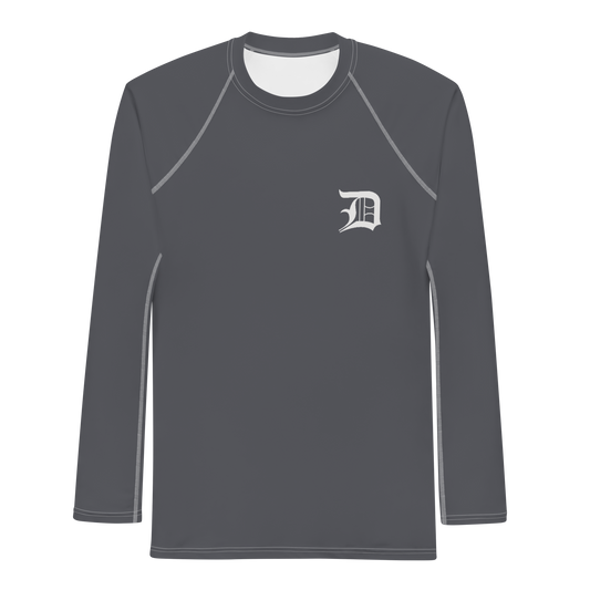 Detroit 'Old English D' Rash Guard | Men's - Iron Ore Grey