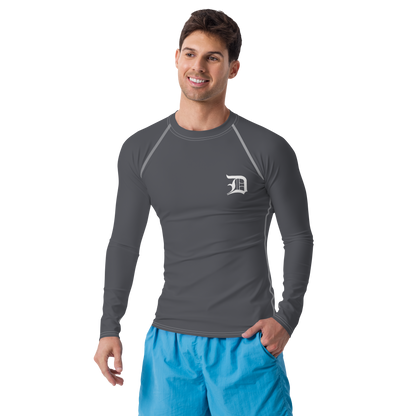 Detroit 'Old English D' Rash Guard | Men's - Iron Ore Grey