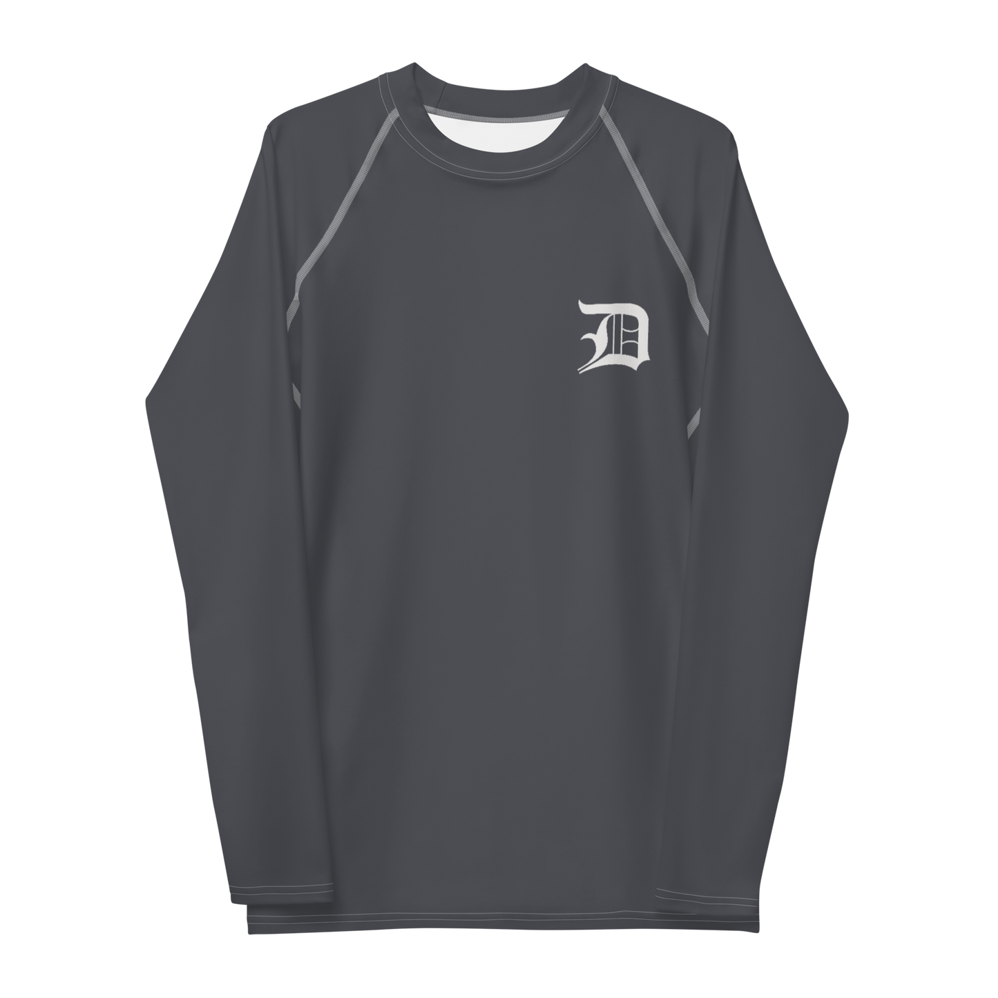 Detroit 'Old English D' Rash Guard | Men's - Iron Ore Grey