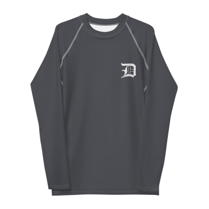 Detroit 'Old English D' Rash Guard | Men's - Iron Ore Grey