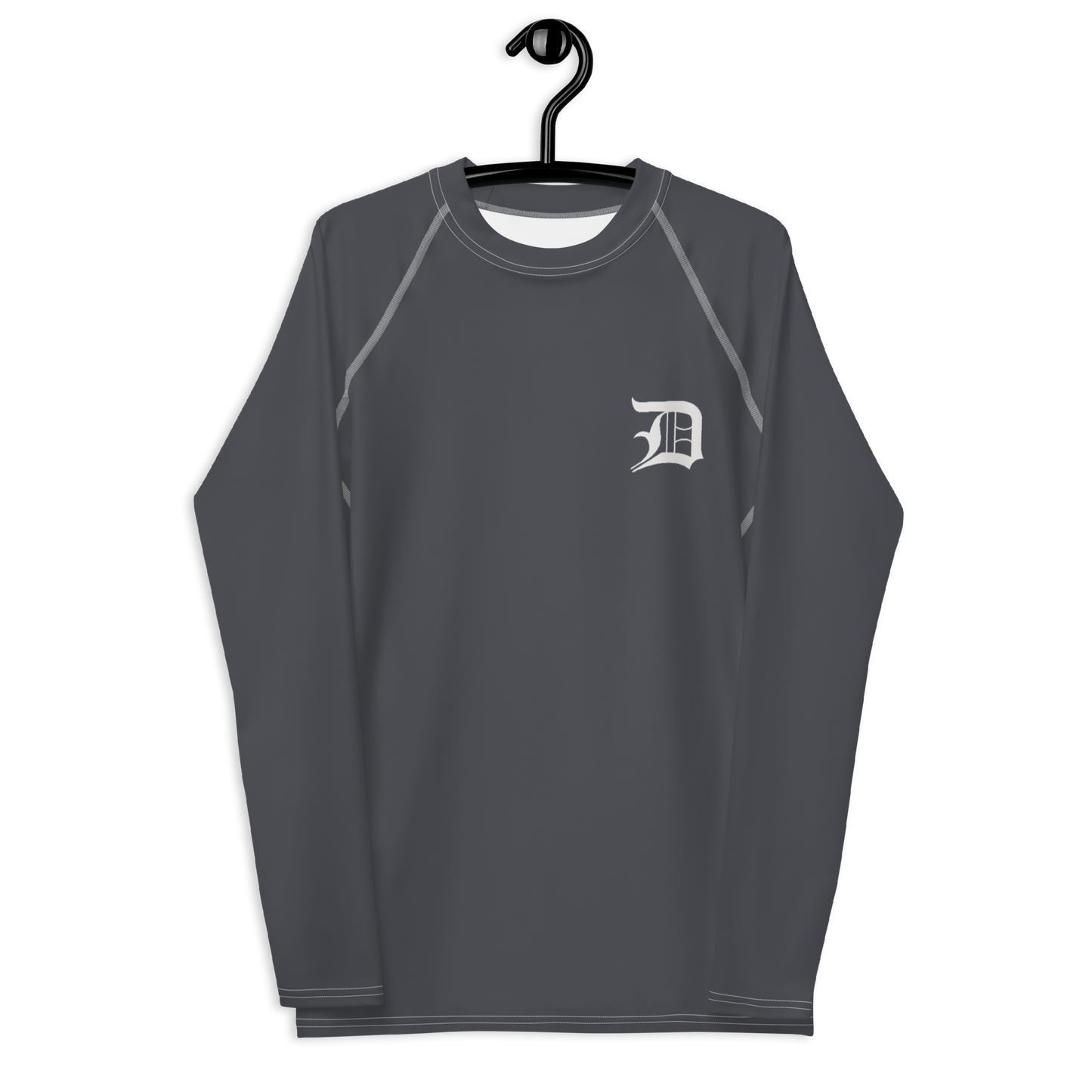 Detroit 'Old English D' Rash Guard | Men's - Iron Ore Grey