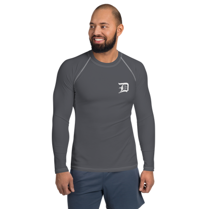 Detroit 'Old English D' Rash Guard | Men's - Iron Ore Grey