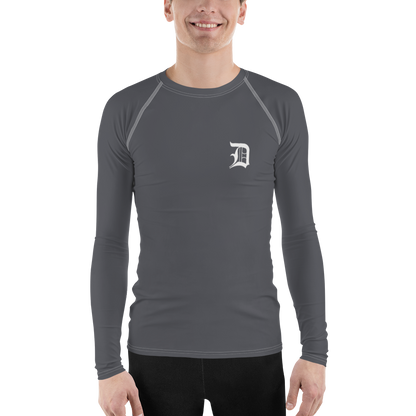 Detroit 'Old English D' Rash Guard | Men's - Iron Ore Grey