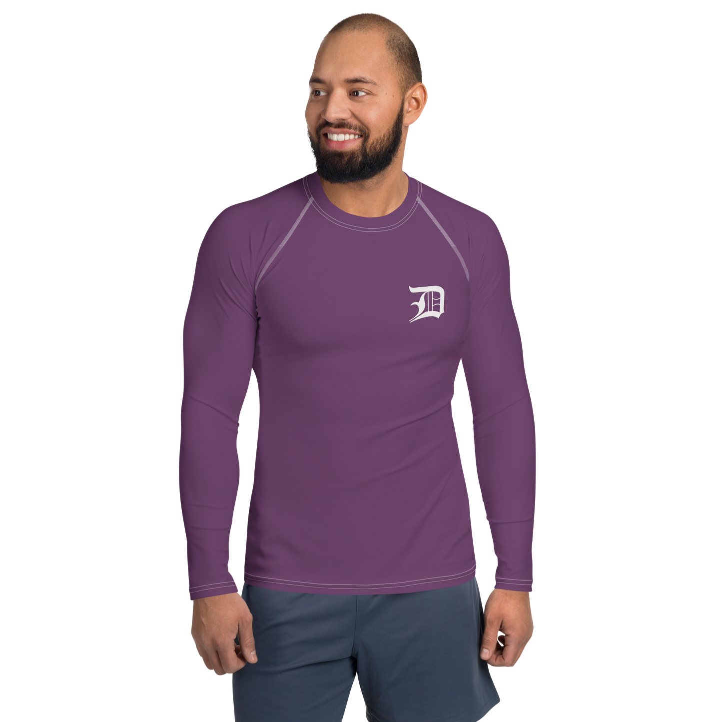 Detroit 'Old English D' Rash Guard | Men's - Plum