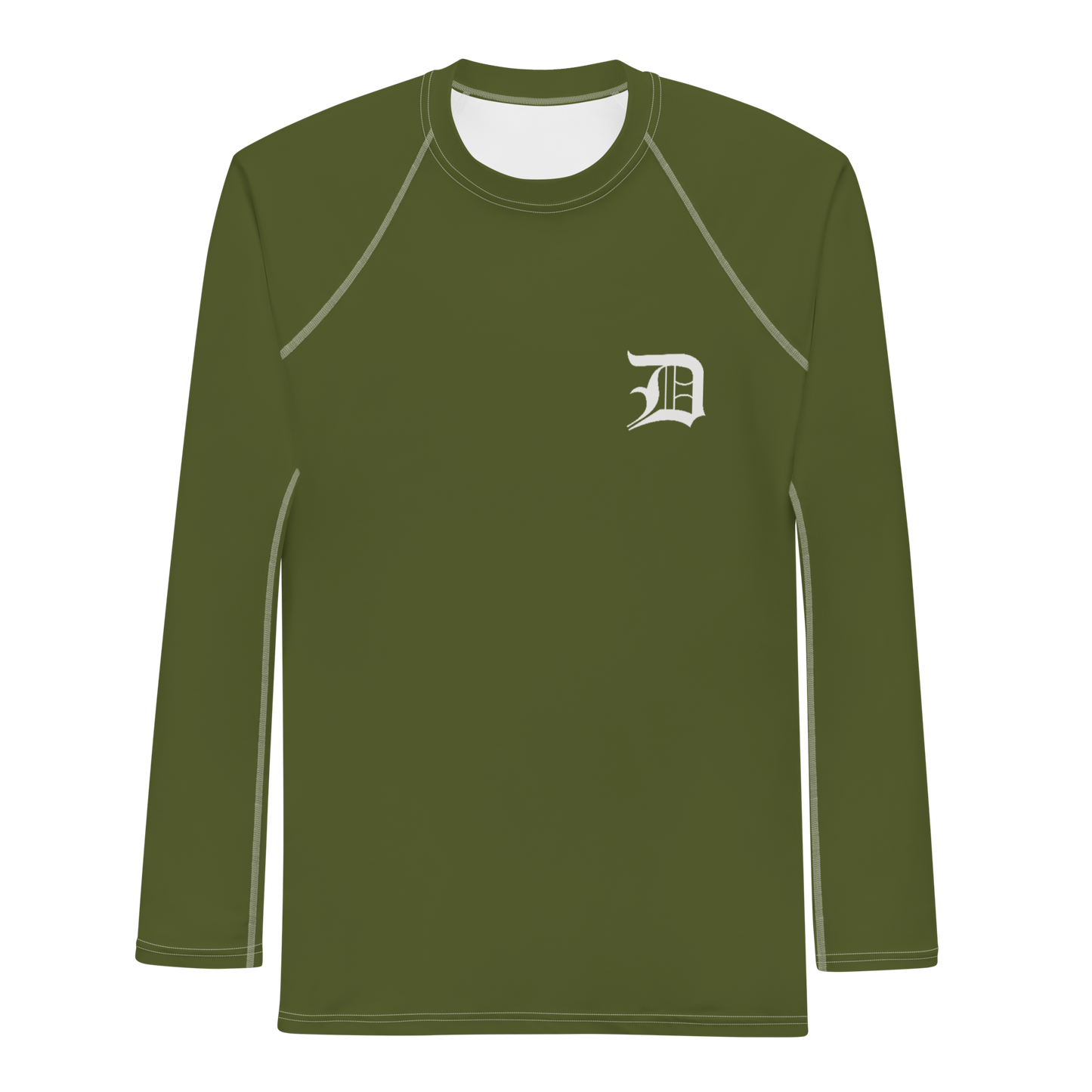 Detroit 'Old English D' Rash Guard | Men's - Army Green