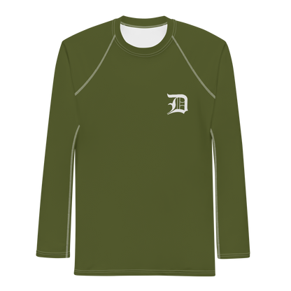 Detroit 'Old English D' Rash Guard | Men's - Army Green