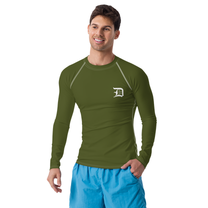 Detroit 'Old English D' Rash Guard | Men's - Army Green