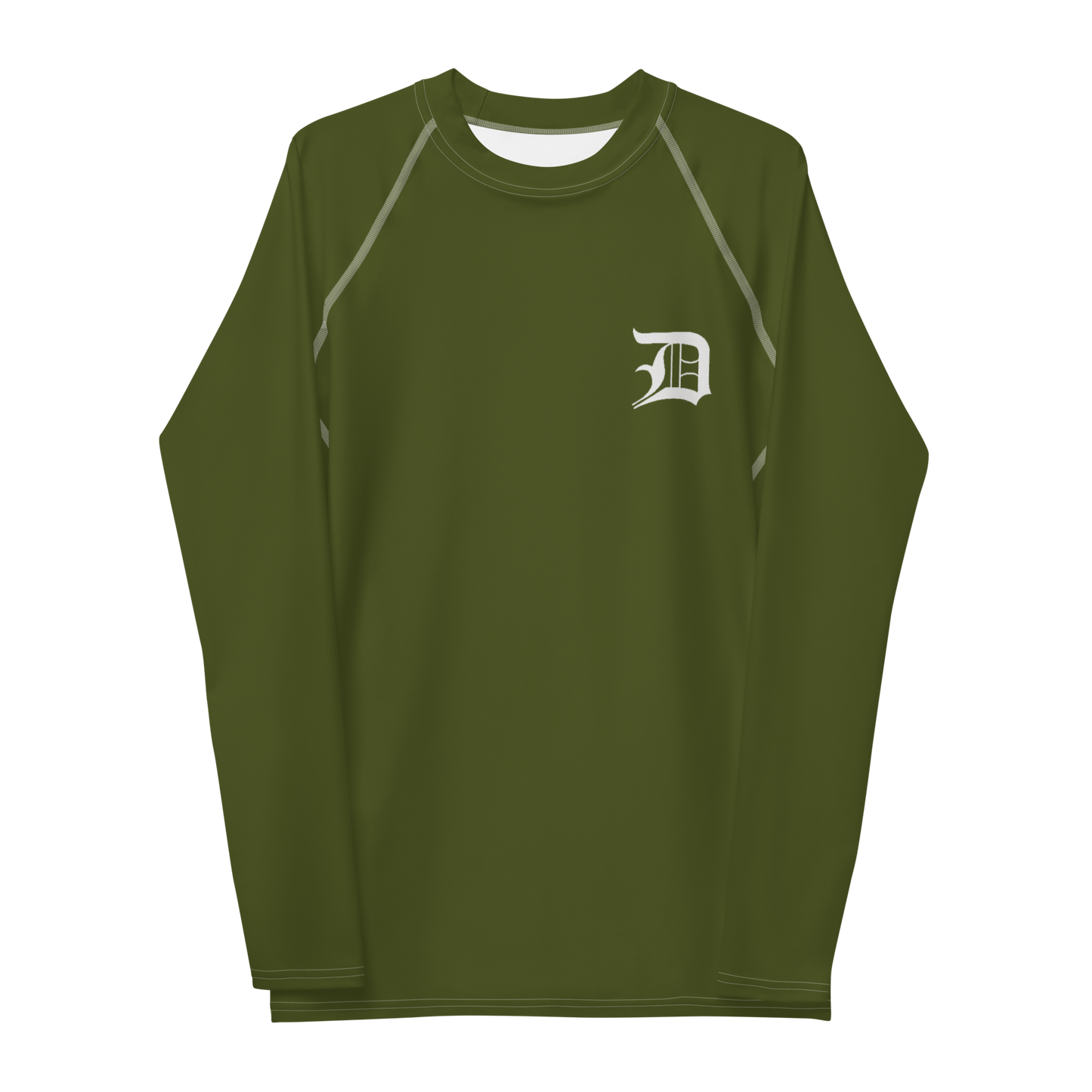 Detroit 'Old English D' Rash Guard | Men's - Army Green