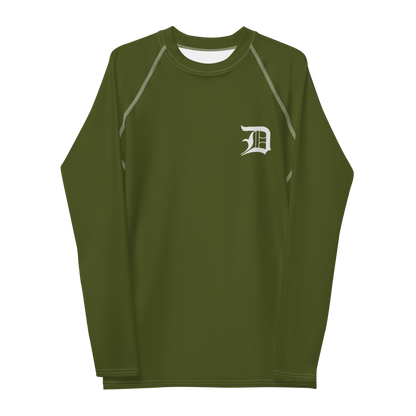 Detroit 'Old English D' Rash Guard | Men's - Army Green