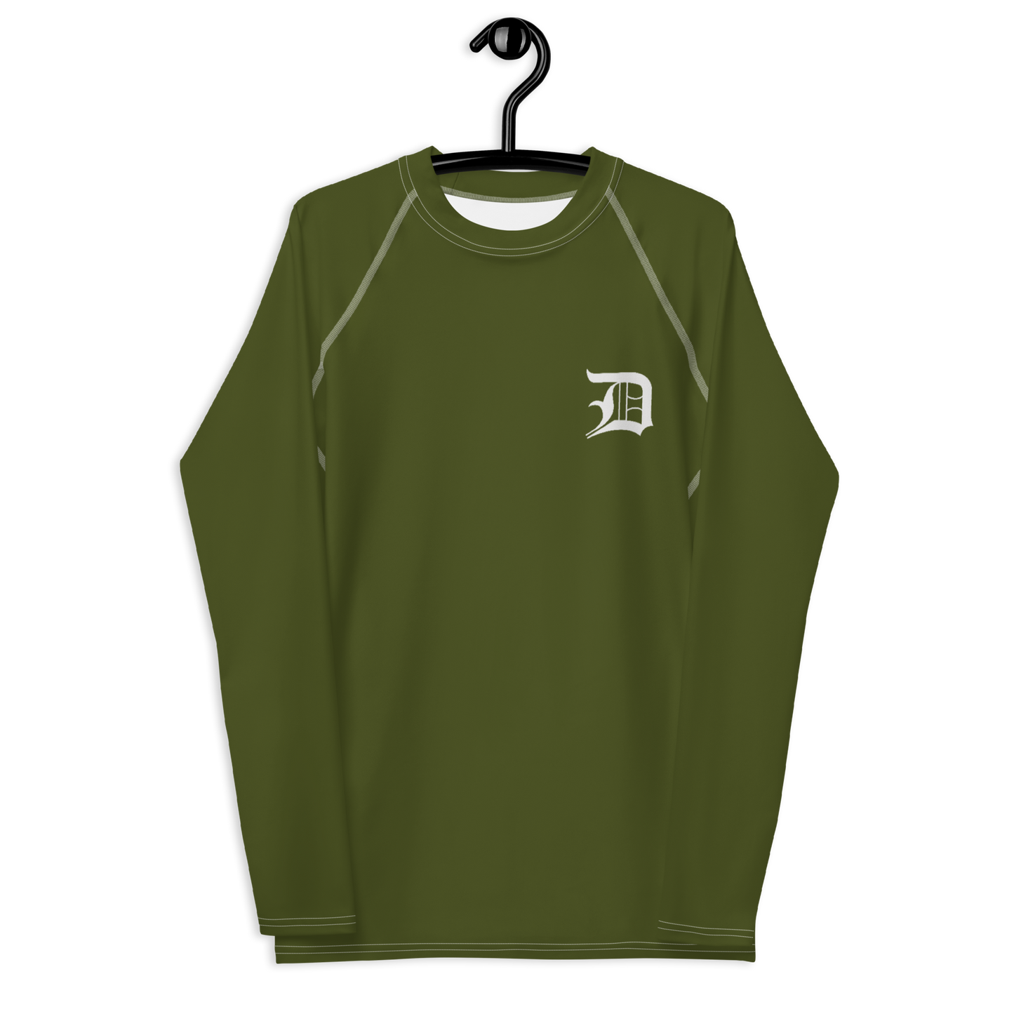 Detroit 'Old English D' Rash Guard | Men's - Army Green