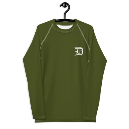 Detroit 'Old English D' Rash Guard | Men's - Army Green