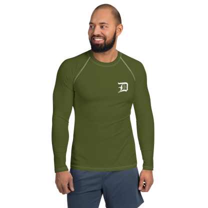 Detroit 'Old English D' Rash Guard | Men's - Army Green