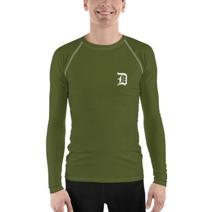 Detroit 'Old English D' Rash Guard | Men's - Army Green