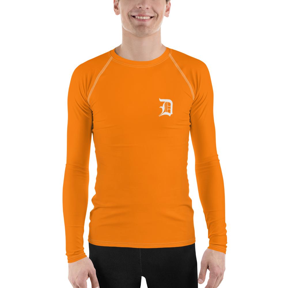 Detroit 'Old English D' Rash Guard | Men's - Safety Orange