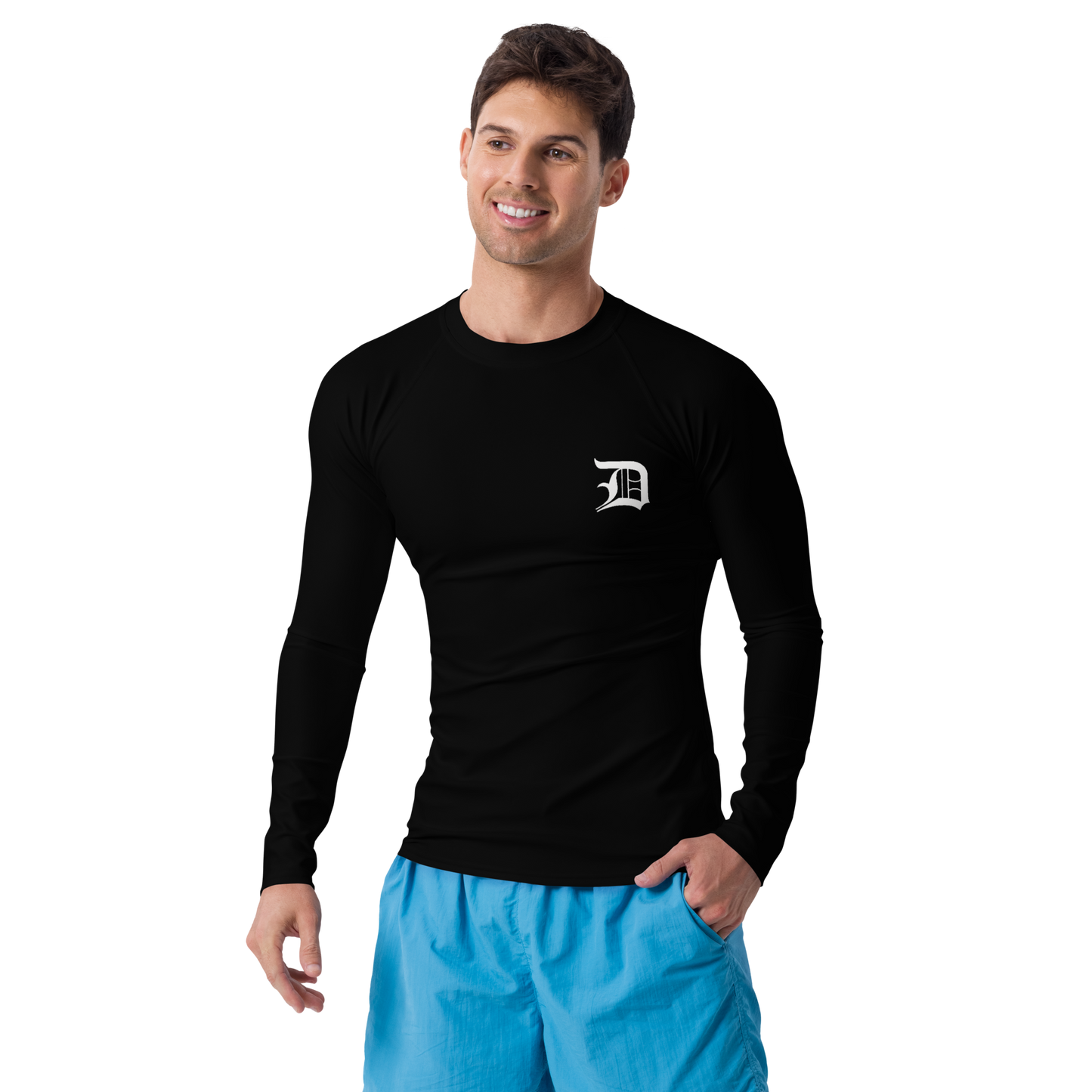 Detroit 'Old English D' Rash Guard | Men's - Black