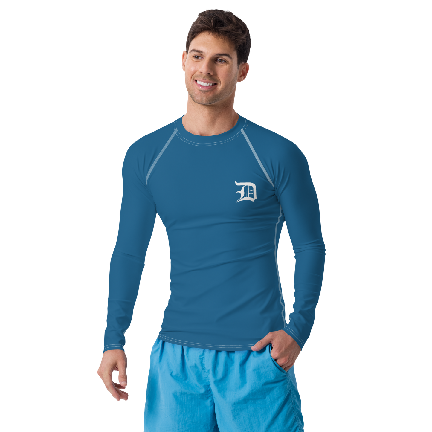 Detroit 'Old English D' Rash Guard | Men's - Blueberry