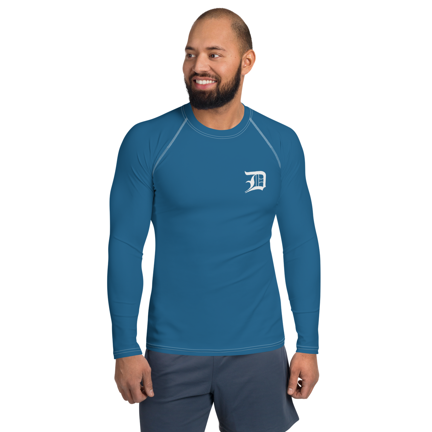 Detroit 'Old English D' Rash Guard | Men's - Blueberry