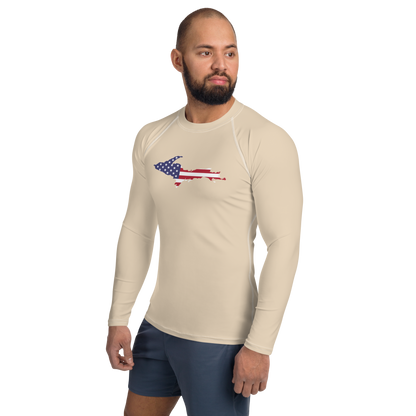 Michigan Upper Peninsula Rash Guard (w/ UP USA Flag) | Men's - Canvas Color