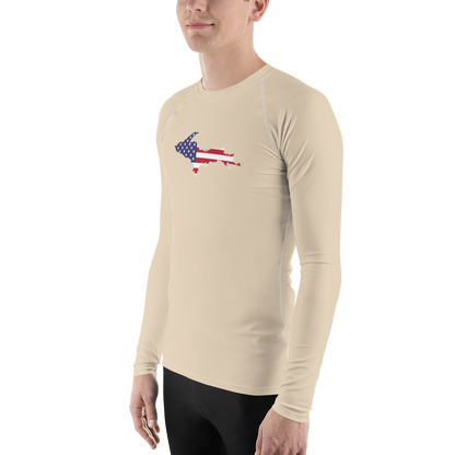 Michigan Upper Peninsula Rash Guard (w/ UP USA Flag) | Men's - Canvas Color