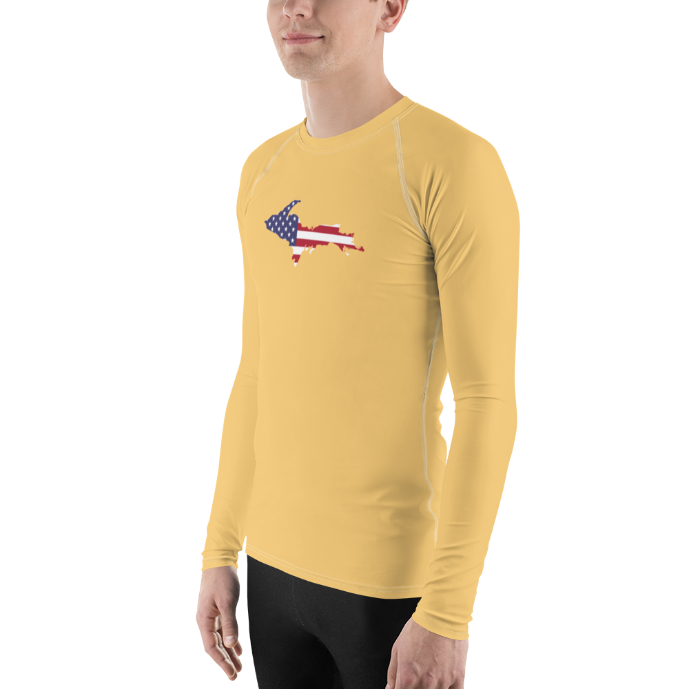 Michigan Upper Peninsula Rash Guard (w/ UP USA Flag) | Men's - Citrine