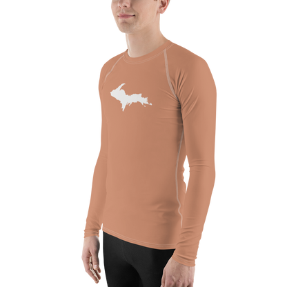 Michigan Upper Peninsula Rash Guard (w/ UP Outline) | Men's - Copper Color