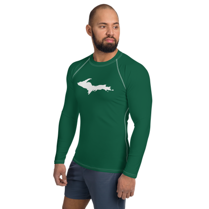 Michigan Upper Peninsula Rash Guard (w/ UP Outline) | Men's - Superior Green