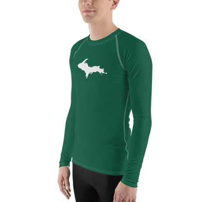 Michigan Upper Peninsula Rash Guard (w/ UP Outline) | Men's - Superior Green