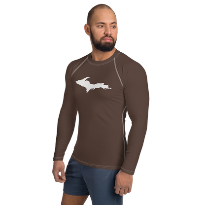 Michigan Upper Peninsula Rash Guard (w/ UP Outline) | Men's - Hickory Color