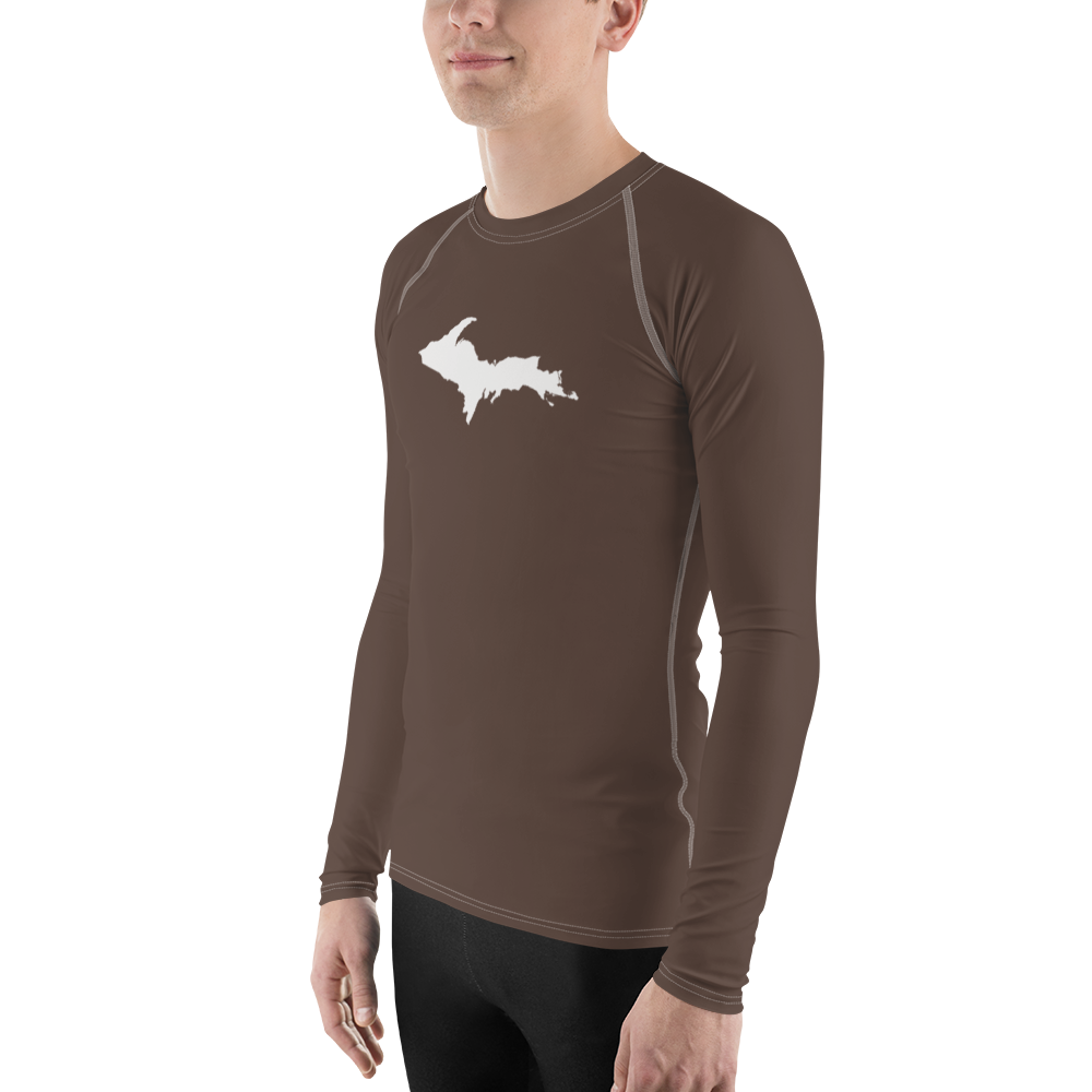 Michigan Upper Peninsula Rash Guard (w/ UP Outline) | Men's - Hickory Color